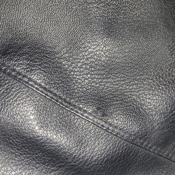 Calvin Klein Men's Classic Olive Wool Blend and Black Faux Leather Car Coat XL - Picture 6 of 7